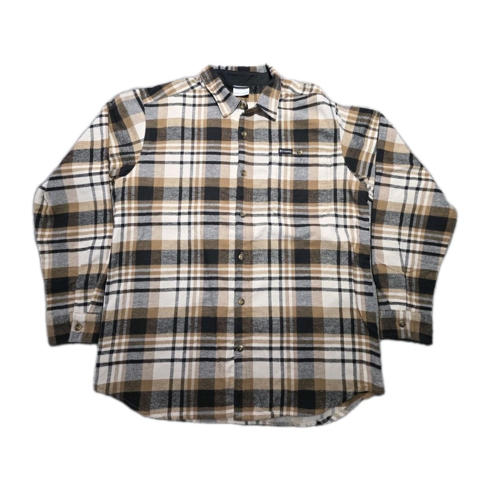 Columbia Pitchstone Heavyweight Flannel Shirt Mens Size Large Heavyweight Black